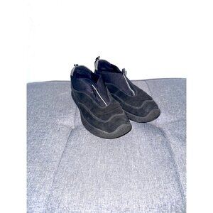 Ecco Womens Loafer Slip On Black Suede Leather Shoe Size 7.5 US, 38 EU